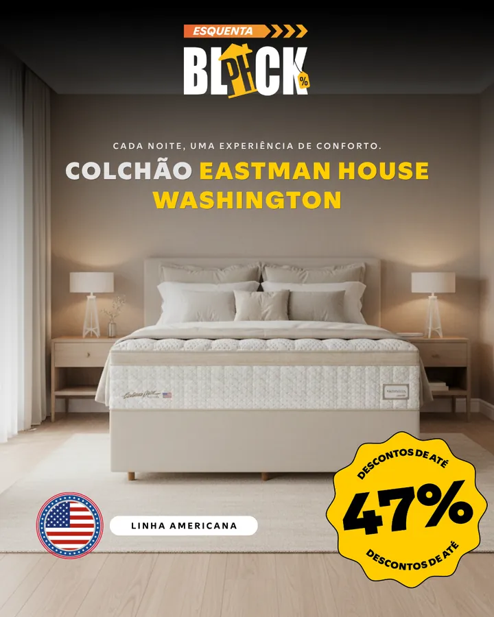 Colchão Eastman House Washington, linha americana, com descontos de até 47%